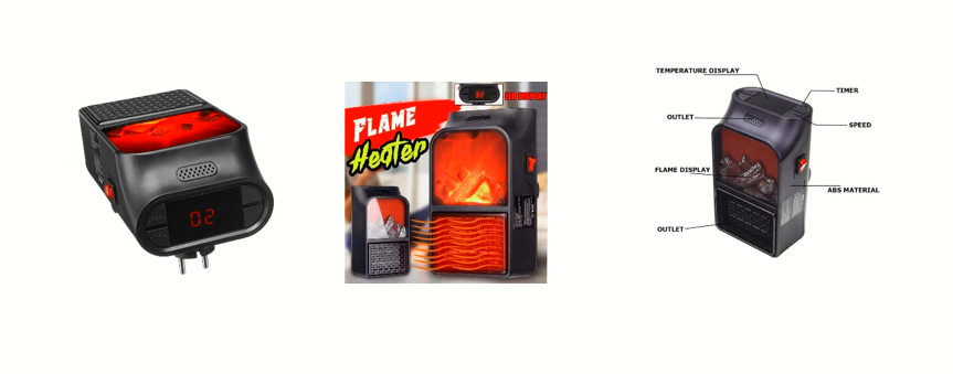 Remote Control Flame Electric Heater – 900W